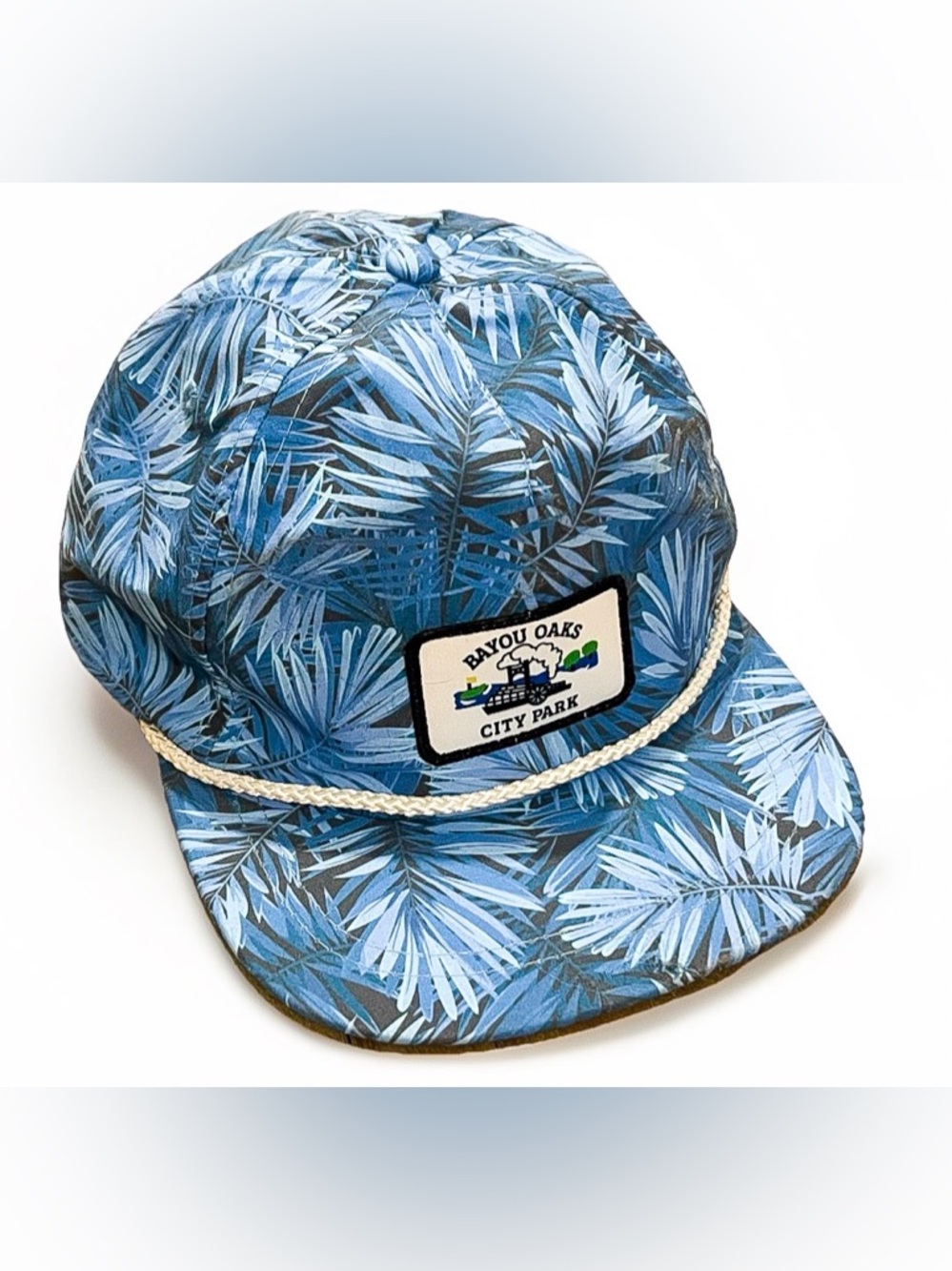 Bayou Oaks City Park Blue Palm Leaf Rope Cap Imperial